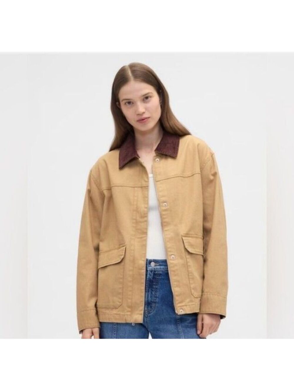 Gap Relaxed Canvas Barn Jacket New Riverbed Brown NWT